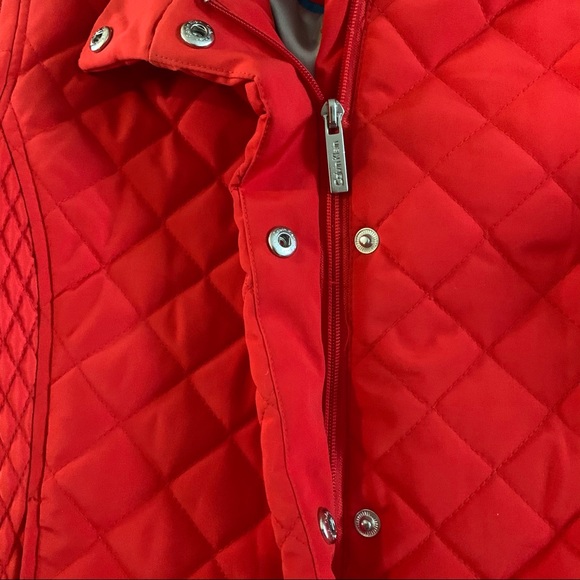 Calvin Klein Red Down Jacket Zipper Hoodie XS. B - Picture 4 of 9